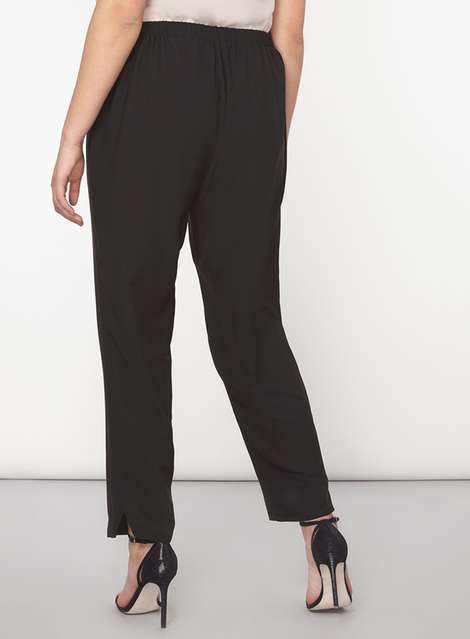 DP Curve Black Matte Tapered Trousers